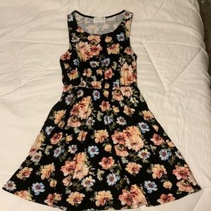 French Grey Evalyn Brushed Knit Floral Dress